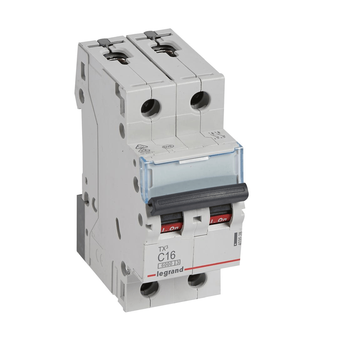 Disjoncteur 2P 16A TX³ 6000A/6KA LEGRAND