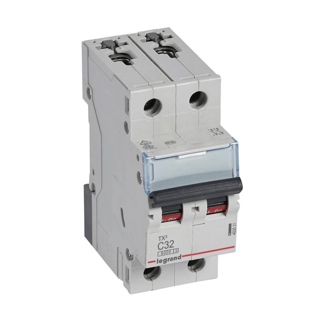 Disjoncteur 2P 32A TX³ 6000A/6KA LEGRAND