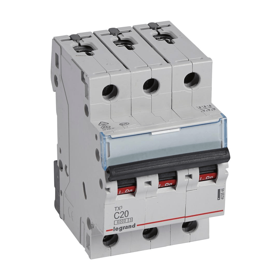 Disjoncteur 3P 20A TX³ 6000A/6KA LEGRAND