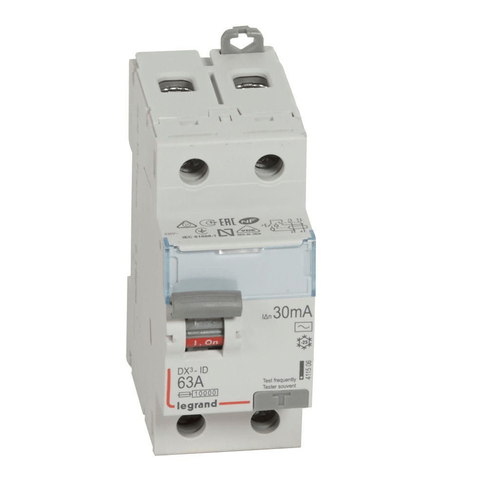 Interrupteur différentiel DX³-ID 2P 63A - 30mA TypeAC LEGRAND