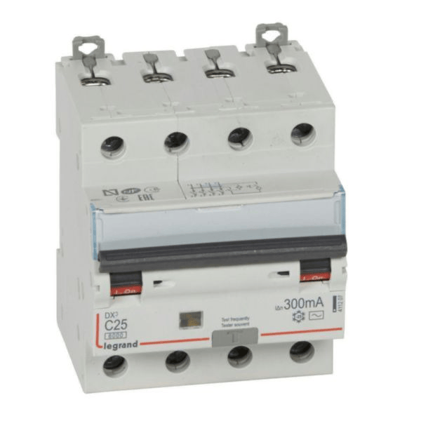 Disjoncteur différentiel monobloc DX³ 4P 25A - 300mA LEGRAND