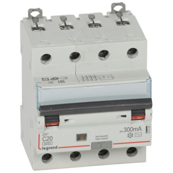 Disjoncteur différentiel monobloc DX³ 4P 20A - 300mA LEGRAND