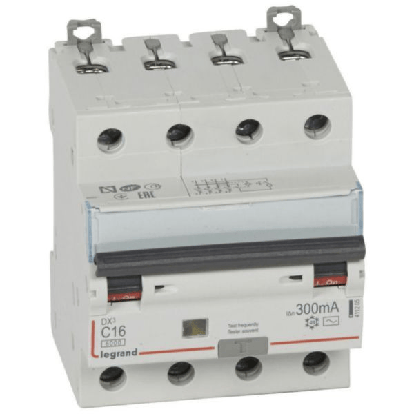 Disjoncteur différentiel monobloc DX³ 4P 16A - 300mA LEGRAND