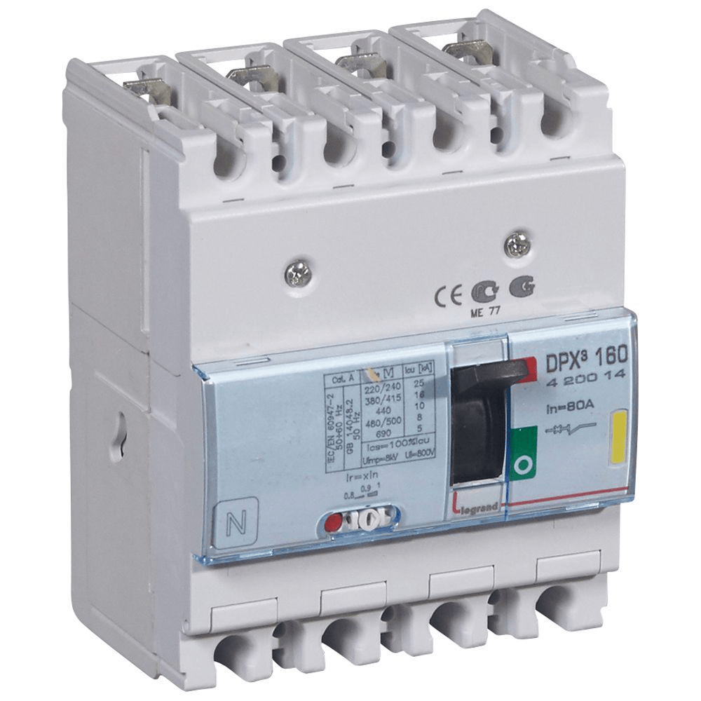 Disjoncteur Compact DPX³160 16kA 4P - 80A LEGRAND