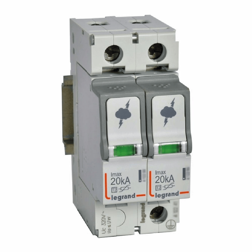 Parafoudre basse tension typeT2 Imax 20kA/pôle - 1P+N 320V~ - 2 modules LEGRAND (Copie)