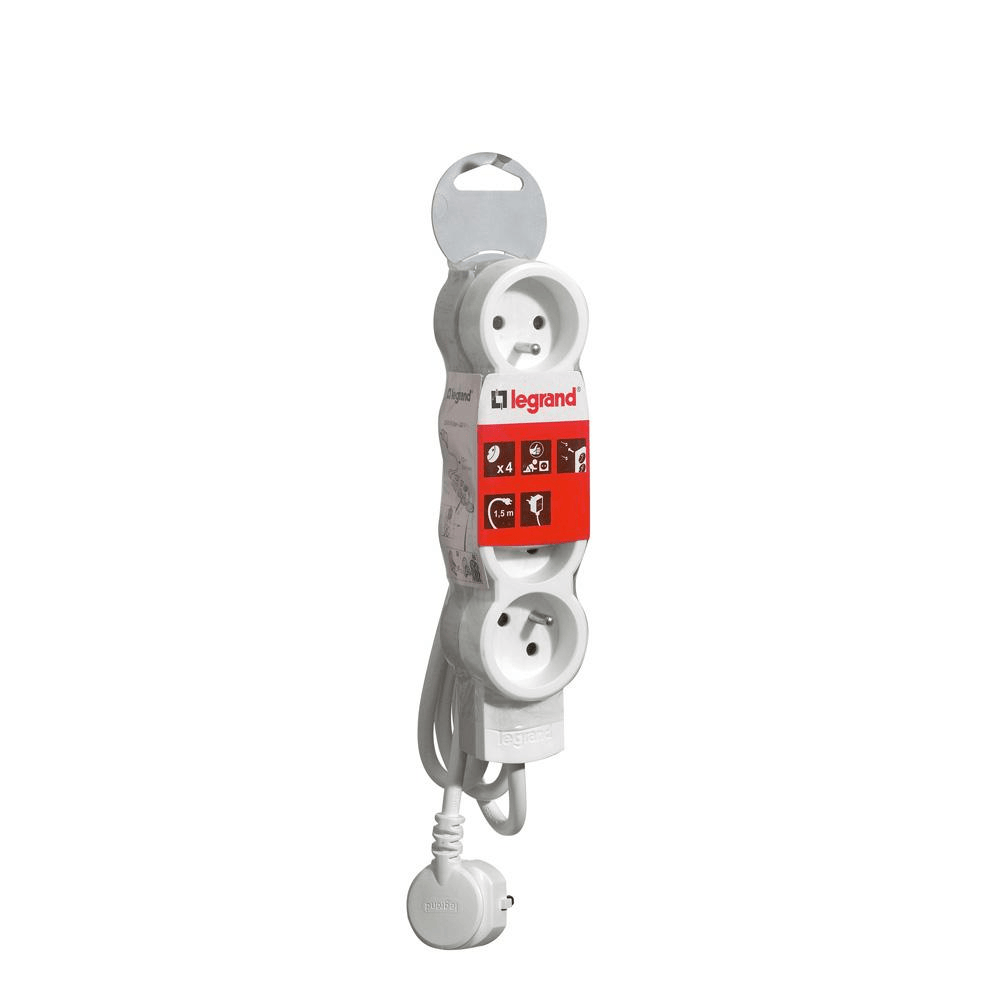 Rallonge Multiprise 4 prise blanc 1,5M Legrand