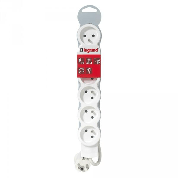 Rallonge Multiprise 6 prise blanc 1,5M Legrand