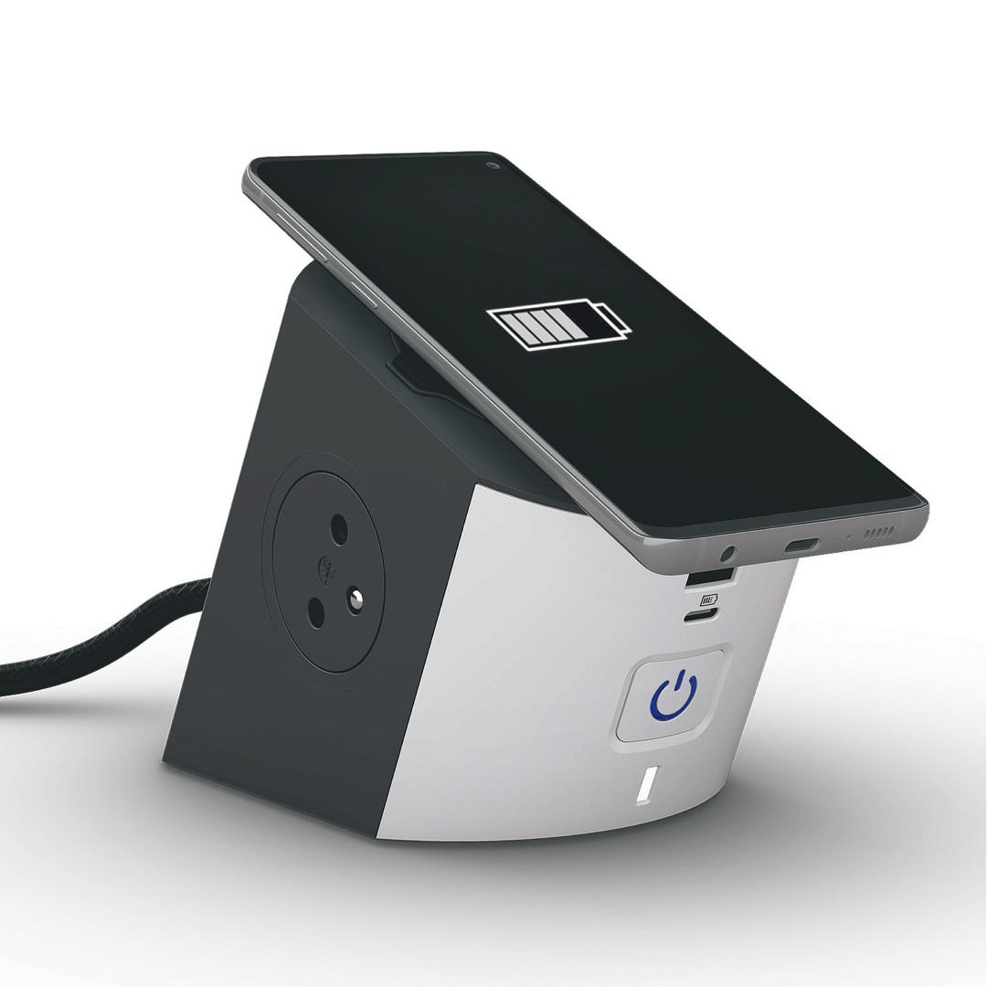 Multiprise station de charge 2 prises Surface , chargeur sans fils à induction , prise USB Type-A+ Type-C Legrand