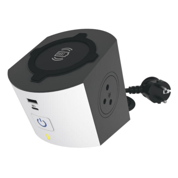 Multiprise station de charge 2 prises Surface , chargeur sans fils à induction , prise USB Type-A+ Type-C Legrand