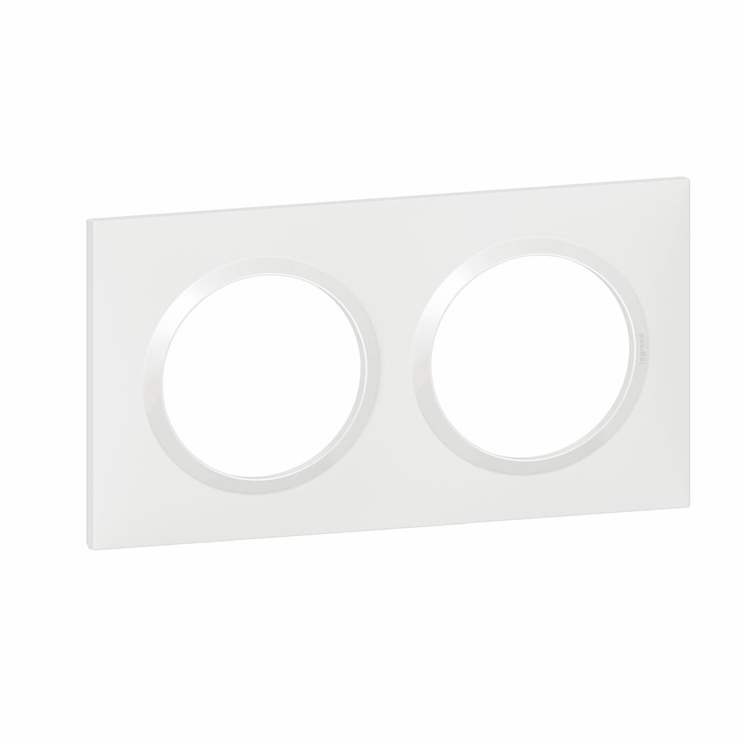 Plaque carrée dooxie 2 postes finition blanc Legrand