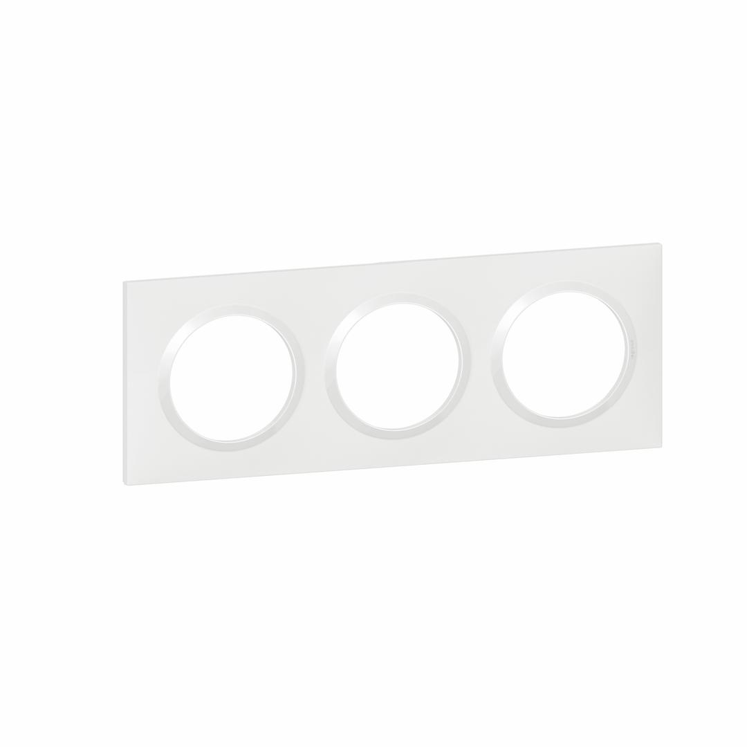Plaque carrée dooxie 3 postes finition blanc Legrand