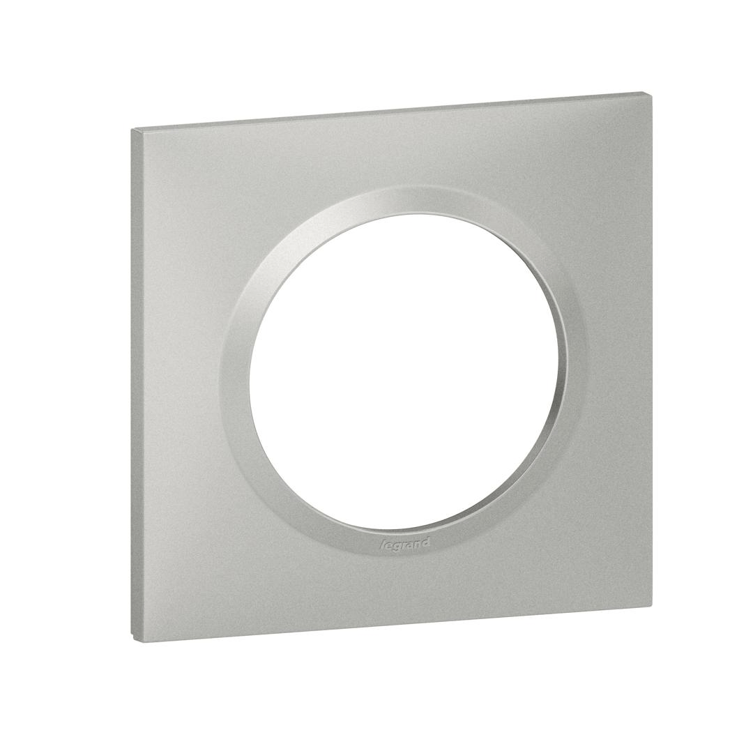 Plaque carrée dooxie 1 poste Aluminium Legrand