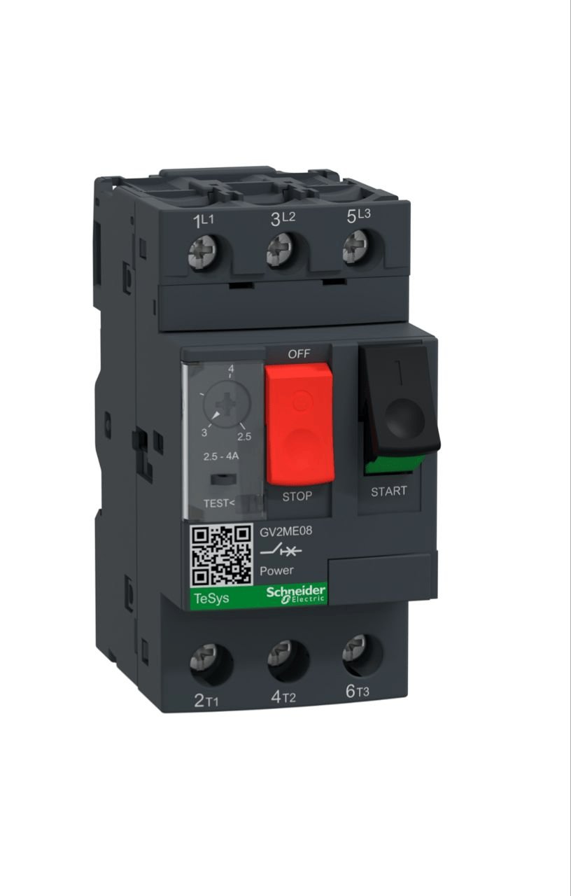 Disjoncteur moteur GV2ME08 - 2,5-4A - 3P 3d SCHNEIDER