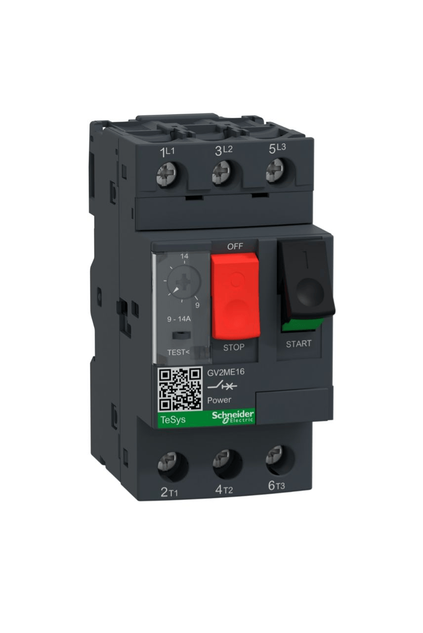 Disjoncteur moteur GV2ME16 - 9-14A - 3P 3d SCHNEIDER