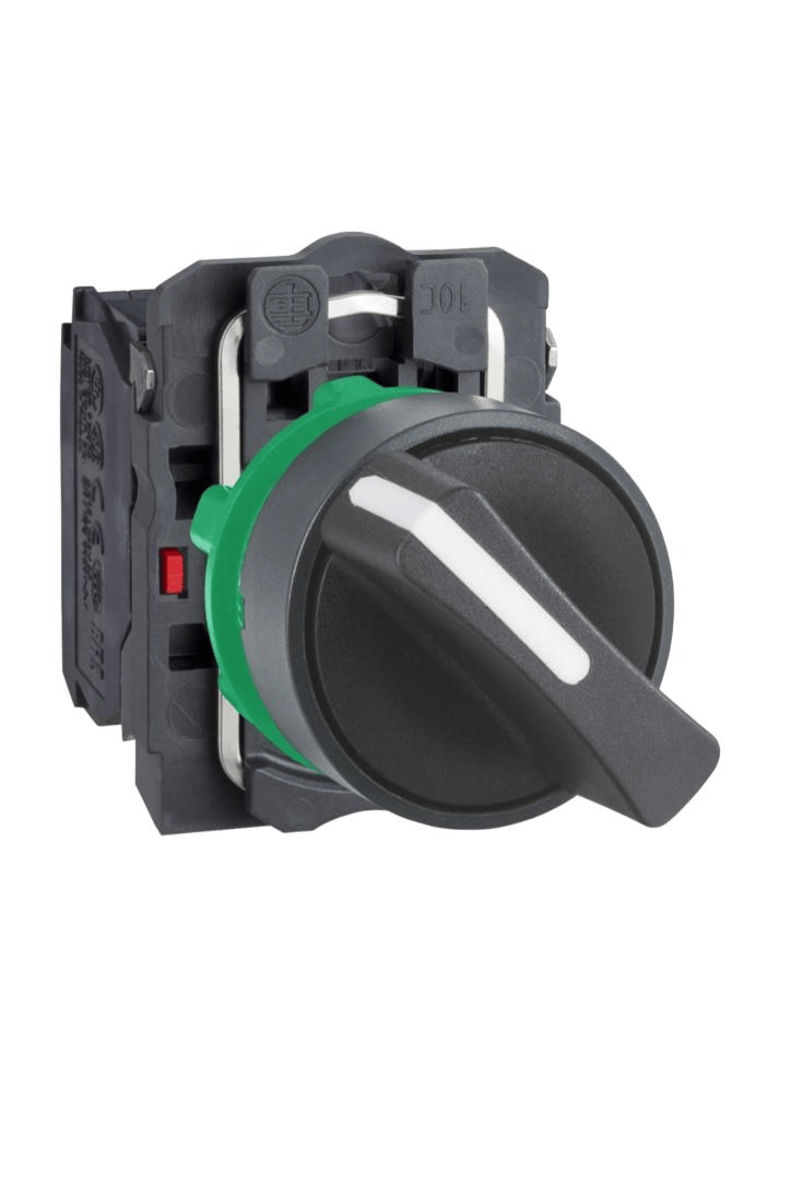 Commutateur/bouton tournant manette - Ø22 - 2 pos fix - noir - 1F - Harmony SCHNEIDER
