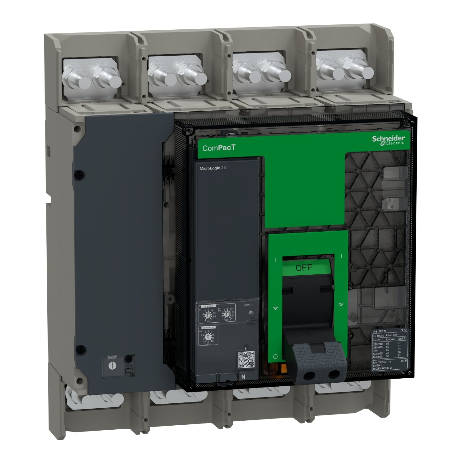 ComPacT NS1600N - Disjoncteur - Micrologic 2.0 - 1600 A - 4P 4d Schneider