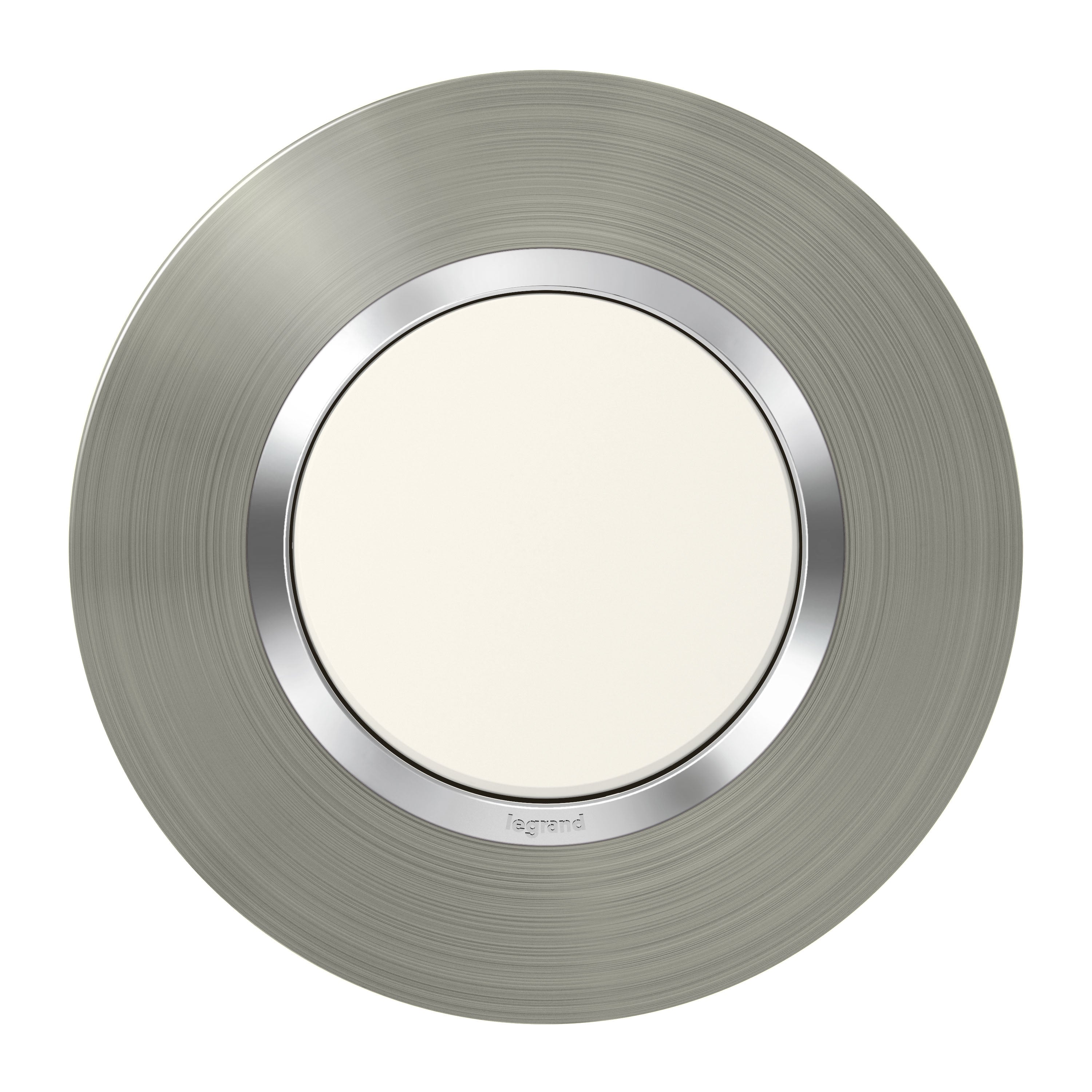 Plaque ronde Dooxie 1 poste – finition effet inox brossé Legrand