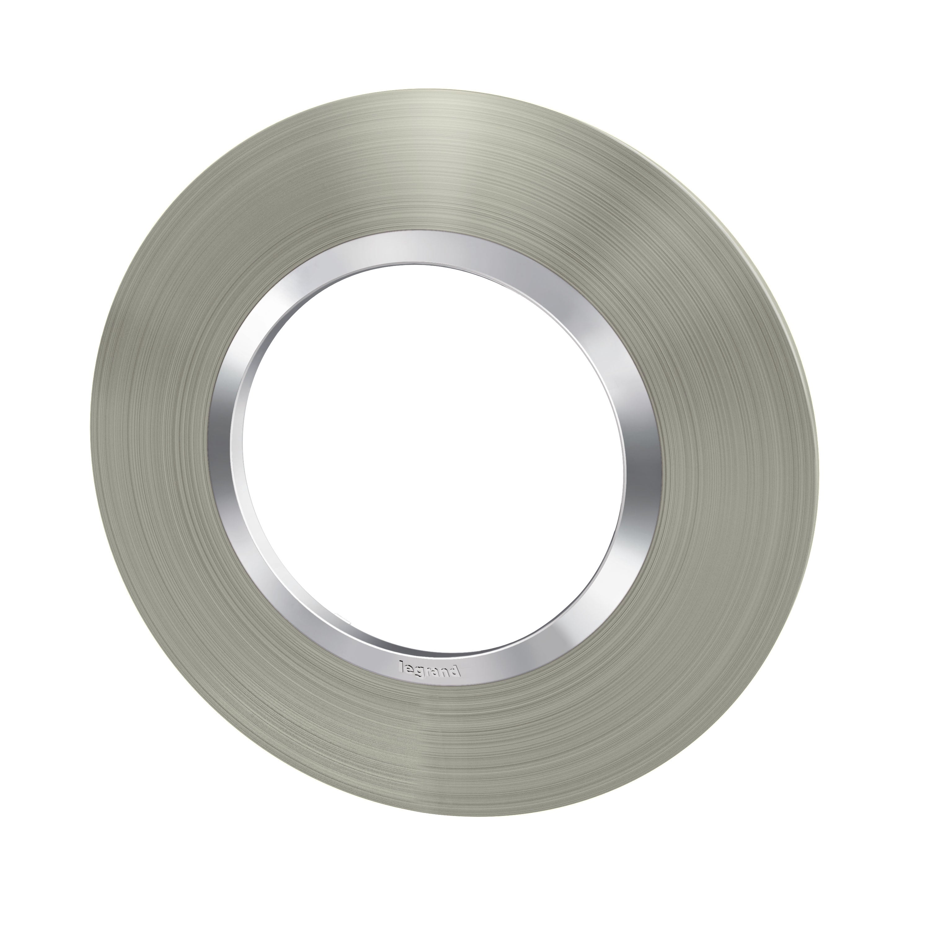Plaque ronde Dooxie 1 poste – finition effet inox brossé Legrand
