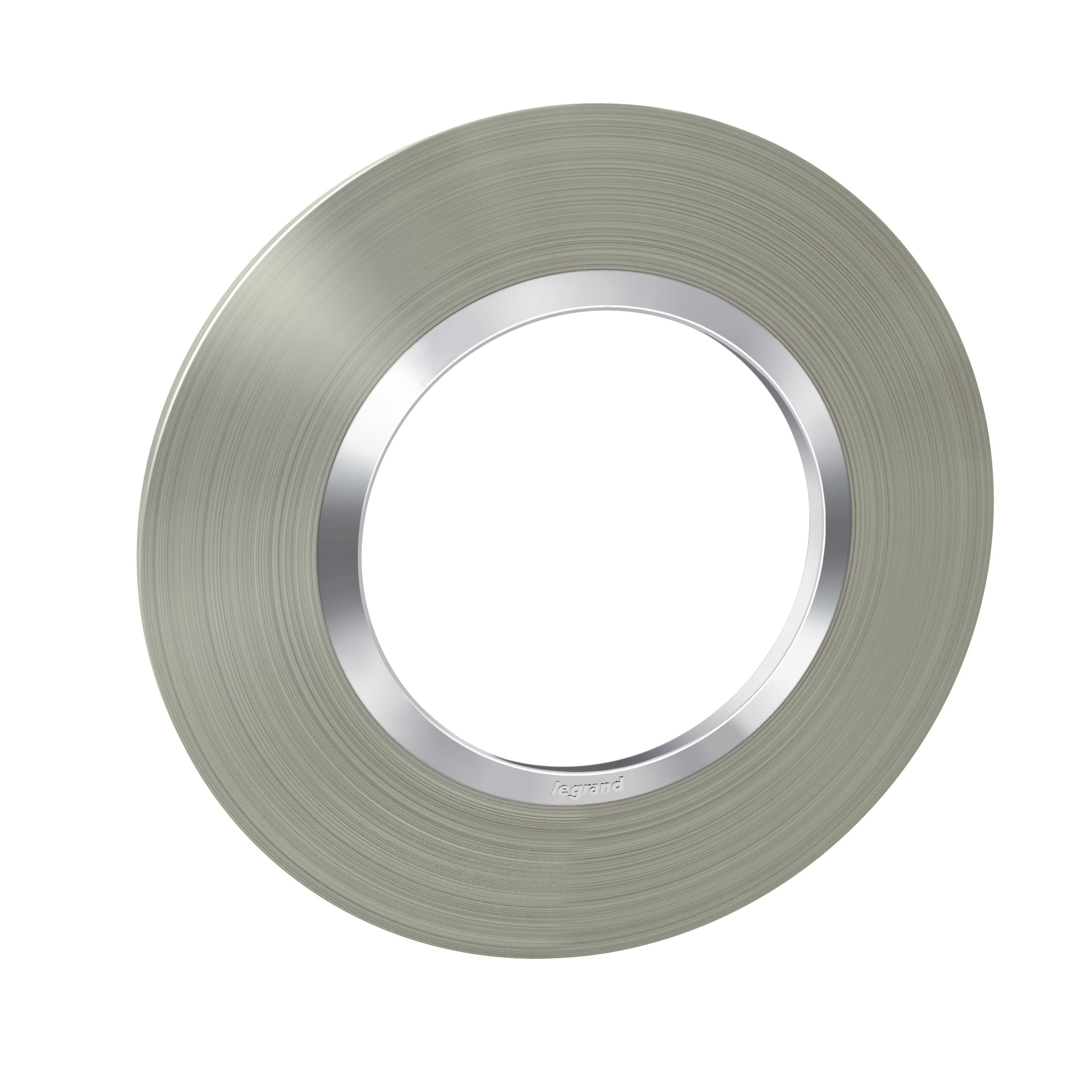 Plaque ronde Dooxie 1 poste – finition effet inox brossé Legrand