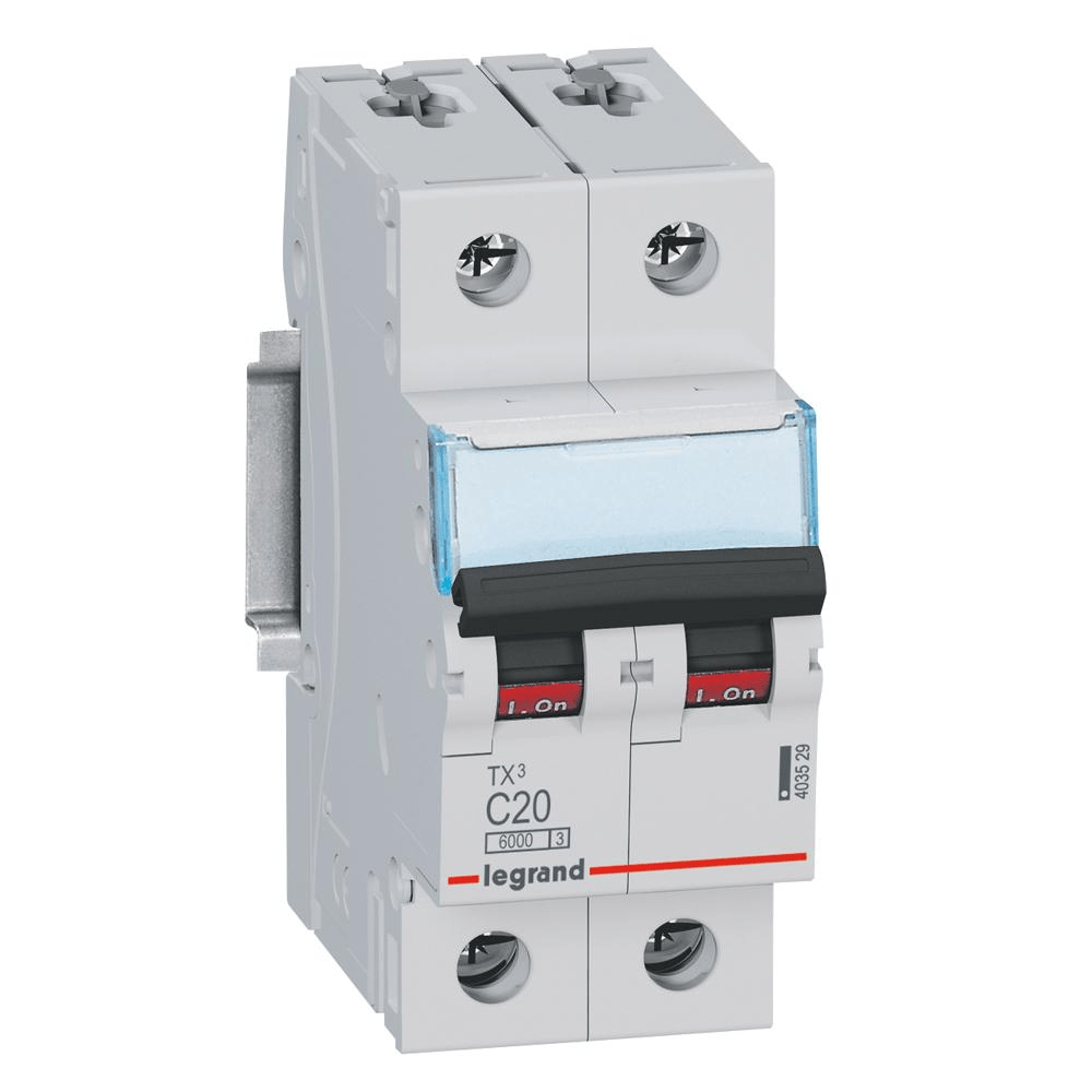 Disjoncteur 2P 20A TX³ 6000A/6KA LEGRAND