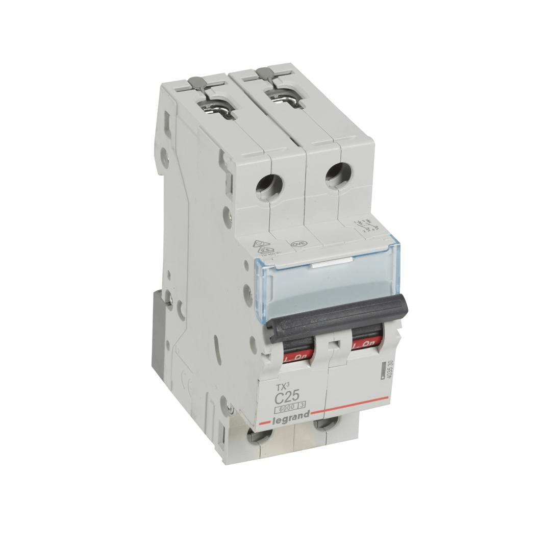 Disjoncteur 2P 25A TX³ 6000A/6KA LEGRAND