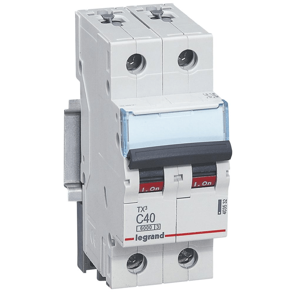 Disjoncteur 2P 40A TX³ 6000A/6KA LEGRAND