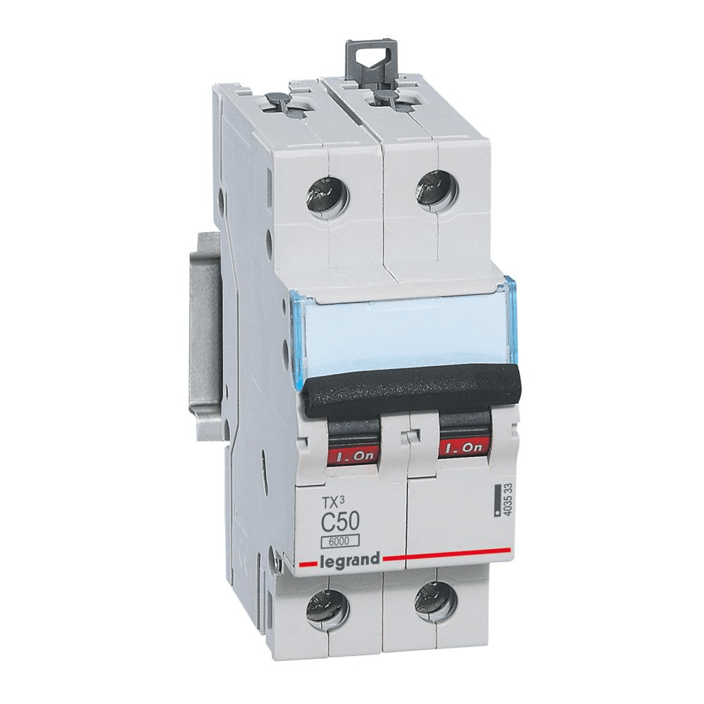 Disjoncteur 2P 50A TX³ 6000A/6KA LEGRAND
