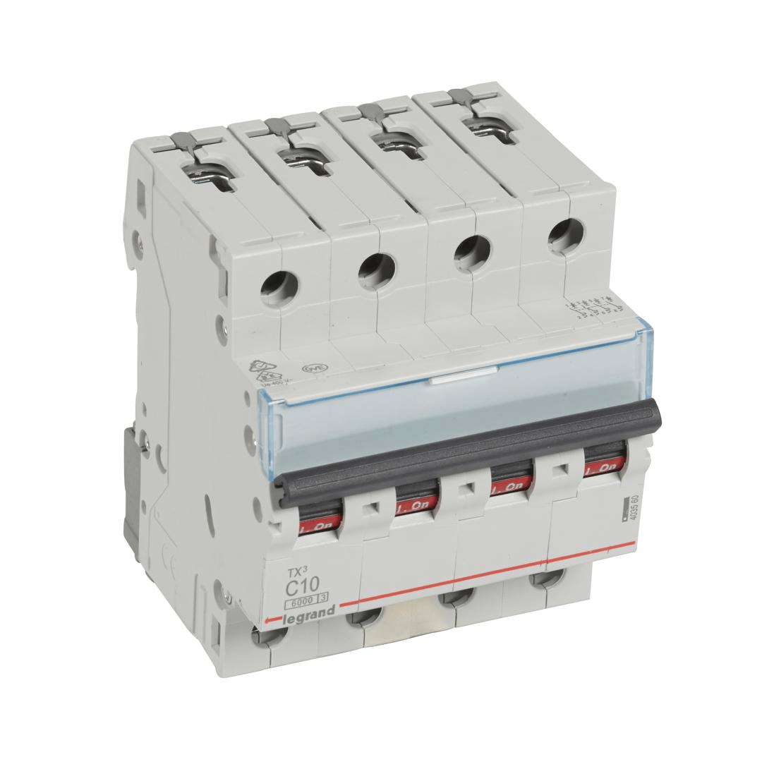 Disjoncteur 4P 10A TX³ 6000A/6KA LEGRAND