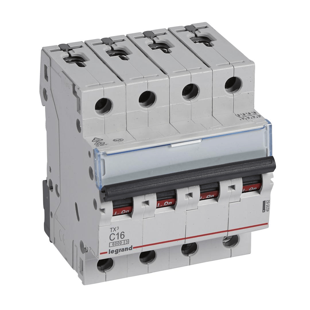 Disjoncteur 4P 16A TX³ 6000A/6KA LEGRAND