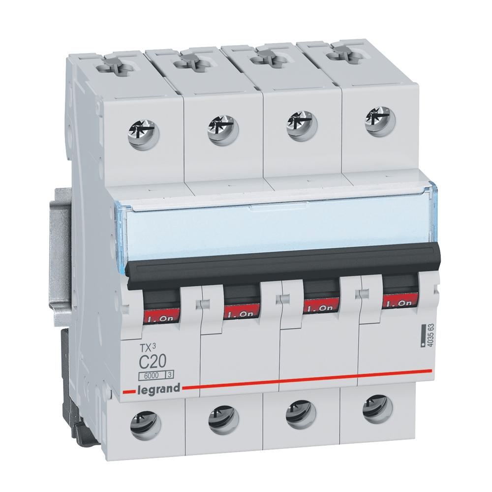 Disjoncteur 4P 20A TX³ 6000A/6KA LEGRAND