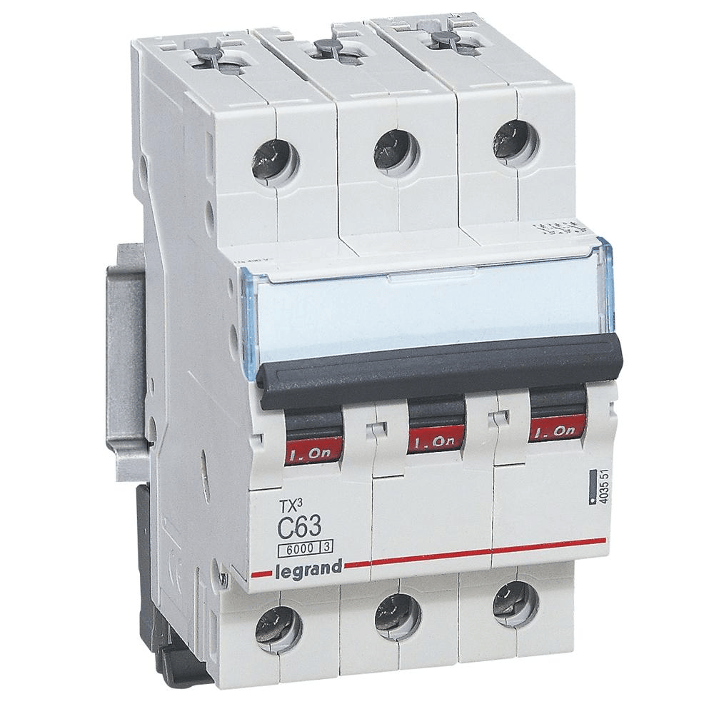 Disjoncteur 3P 63A TX³ 6000A/6KA LEGRAND