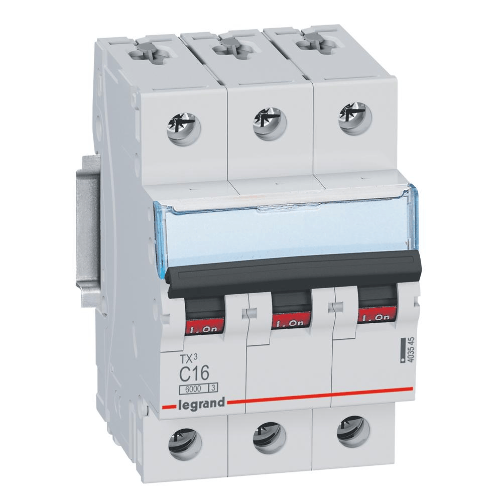 Disjoncteur 3P 16A TX³ 6000A/6KA LEGRAND