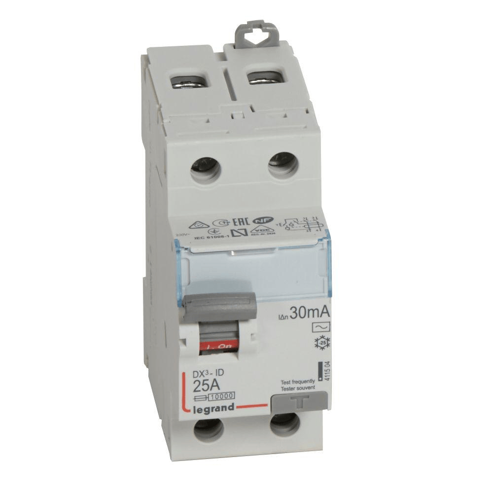 Interrupteur différentiel DX³-ID 2P 25A - 30mA TypeAC LEGRAND