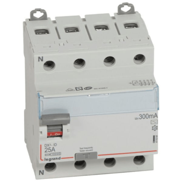 Interrupteur différentiel DX³-ID 4P 25A - 300mA TypeAC LEGRAND