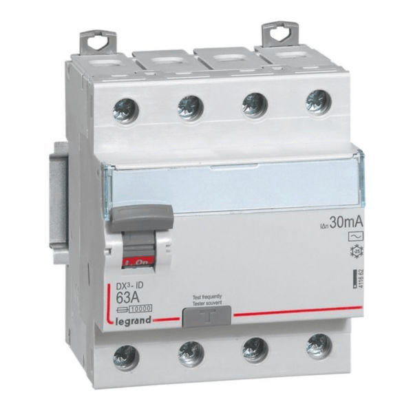 Interrupteur différentiel DX³-ID 4P 63A - 30mA TypeAC LEGRAND
