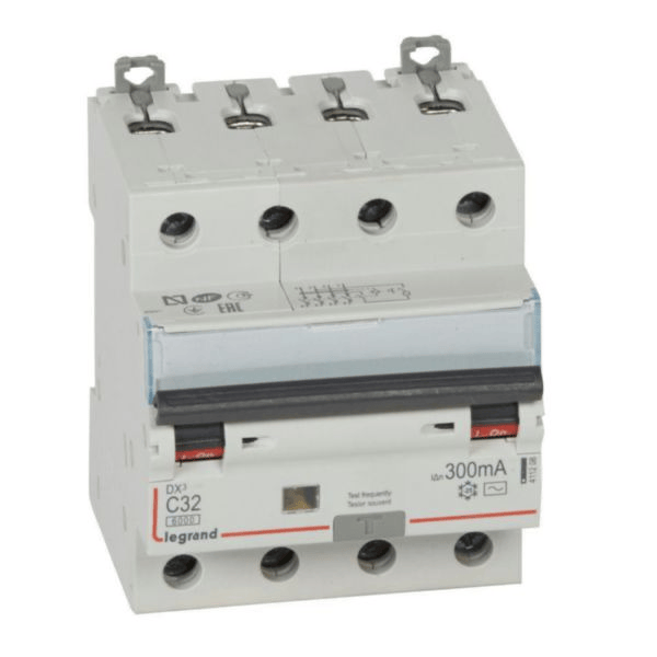Disjoncteur différentiel monobloc DX³ 4P 32A - 300mA LEGRAND