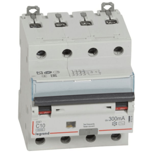 Disjoncteur différentiel monobloc DX³ 4P 10A - 300mA LEGRAND