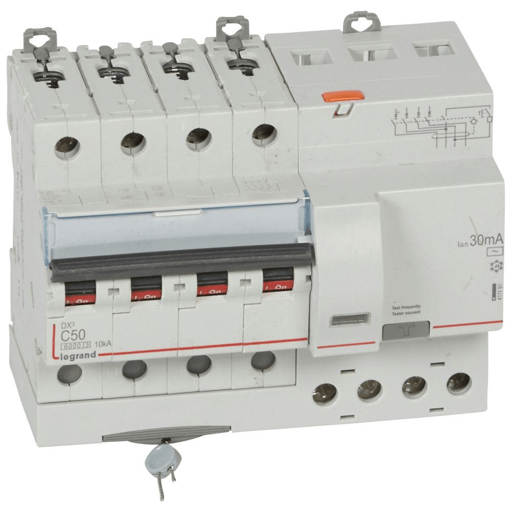 Disjoncteur différentiel monobloc DX³ 4P 40A - 30mA LEGRAND