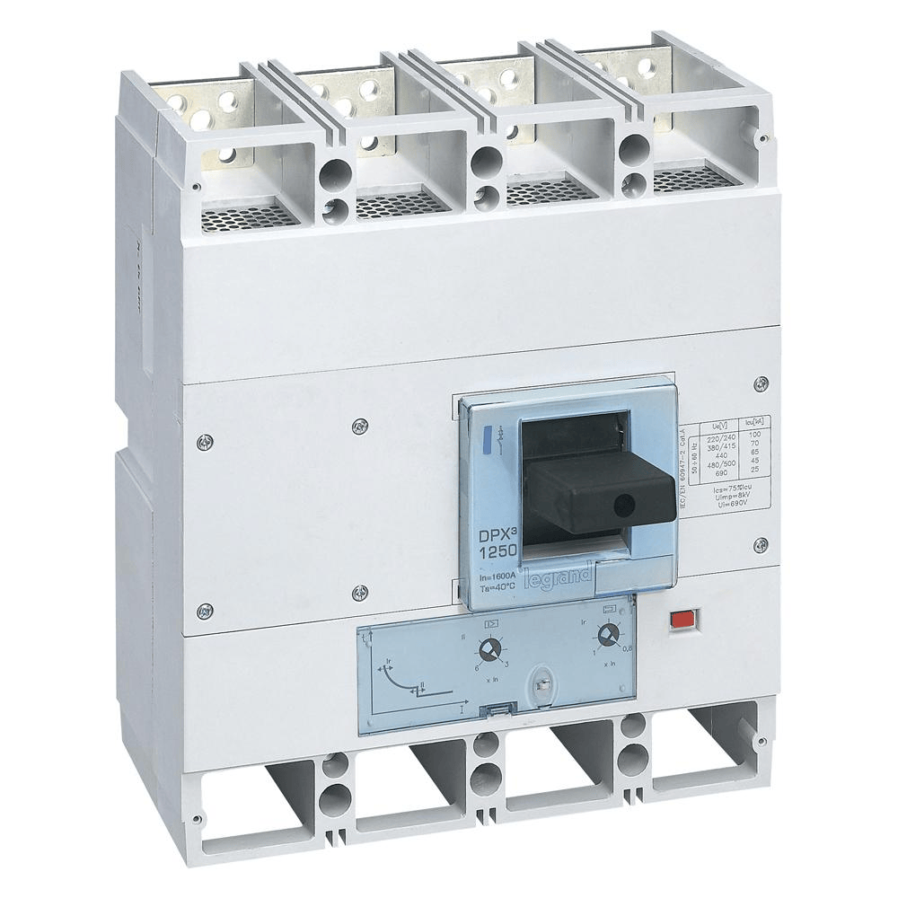 Disjoncteur magnétothermique 4P - 1250A DPX³1600 36kA 400V LEGRAND