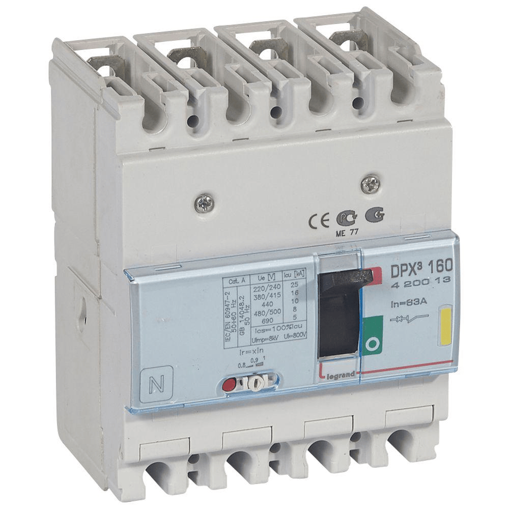 Disjoncteur Compact DPX³160 16kA 4P - 63A LEGRAND
