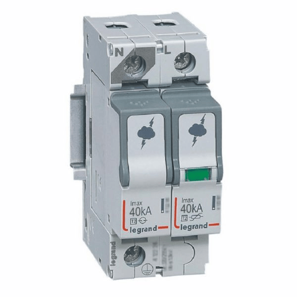 Parafoudre basse tension typeT2 Imax 40kA/pôle - 1P+N 320V~ - 2 modules LEGRAND