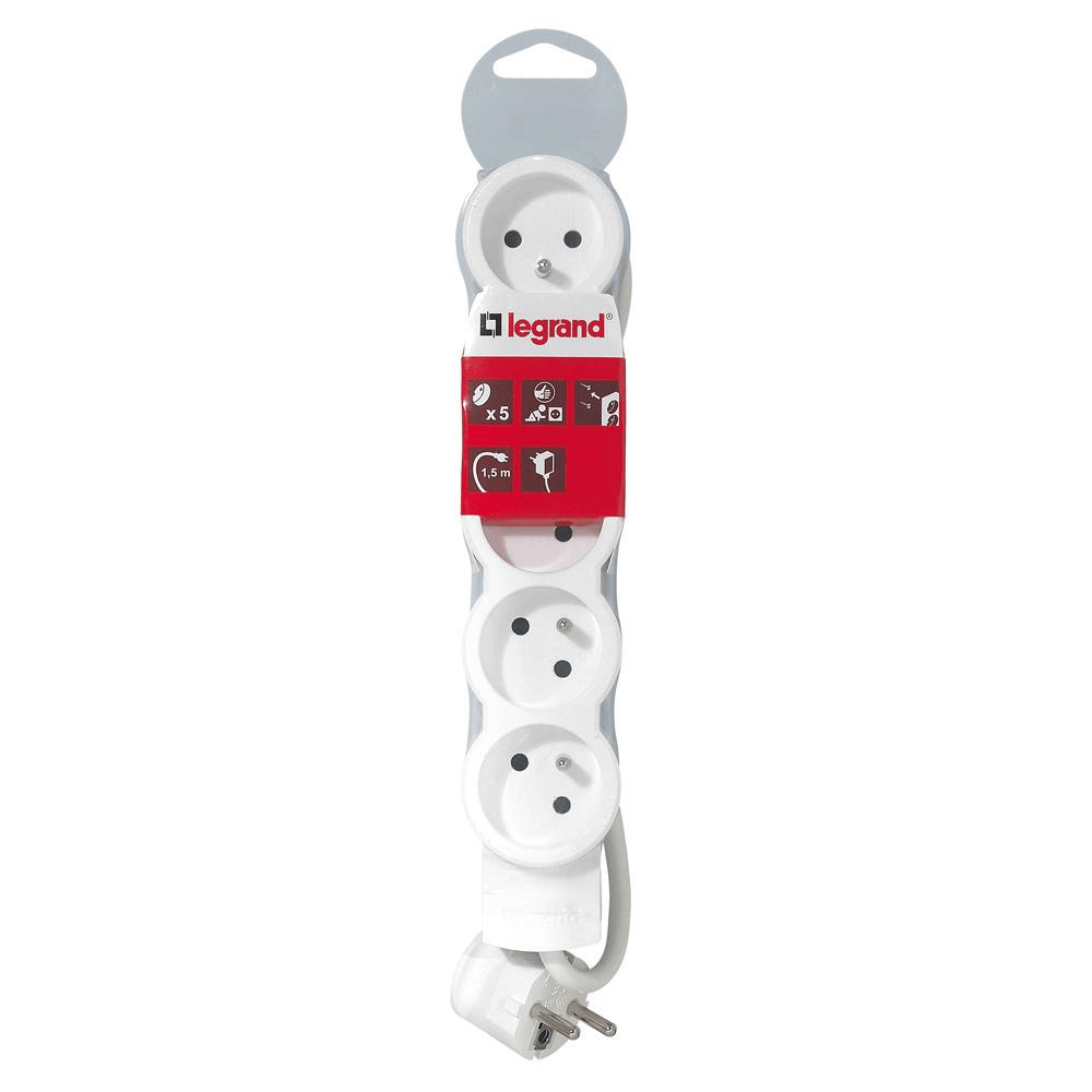 Rallonge Multiprise 5 prise blanc 1,5M  Legrand
