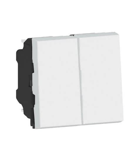 Interrupteur double va-et-vient Mosaic™Easyled 10AX 2 modules Blanc Legrand