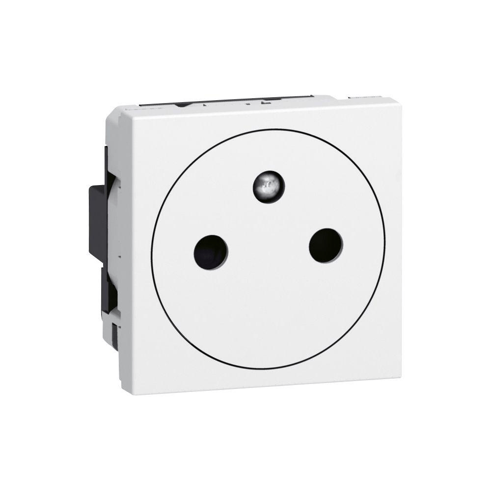 Prise de courant 2P+T Surface Mosaic 2 modules avec connexion par bornes automatiques - blanc Legrand