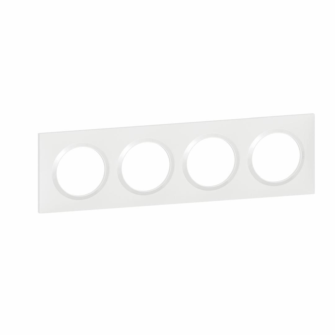 Plaque carrée dooxie 4 postes finition blanc Legrand