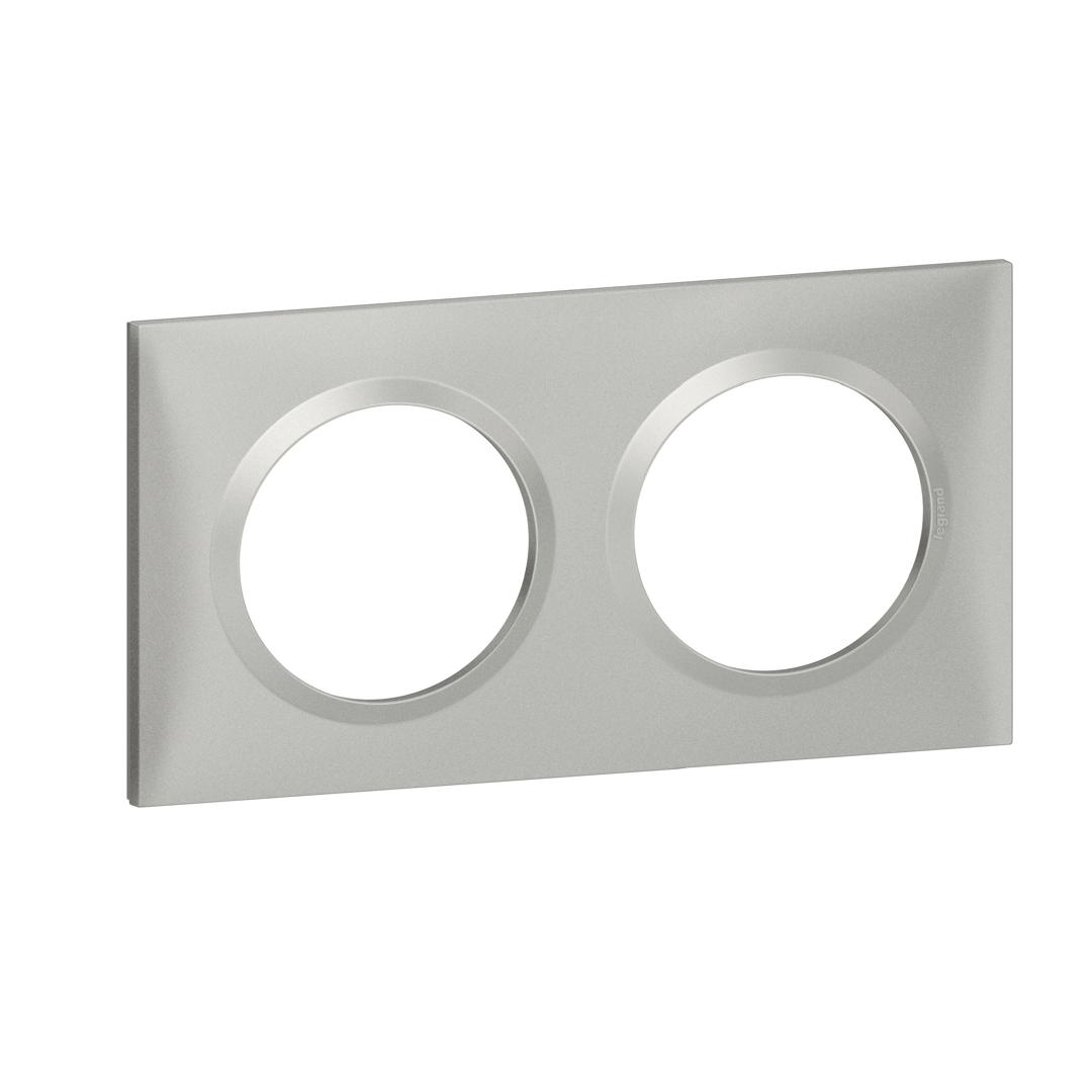 Plaque carrée dooxie 2 postes Aluminium Legrand