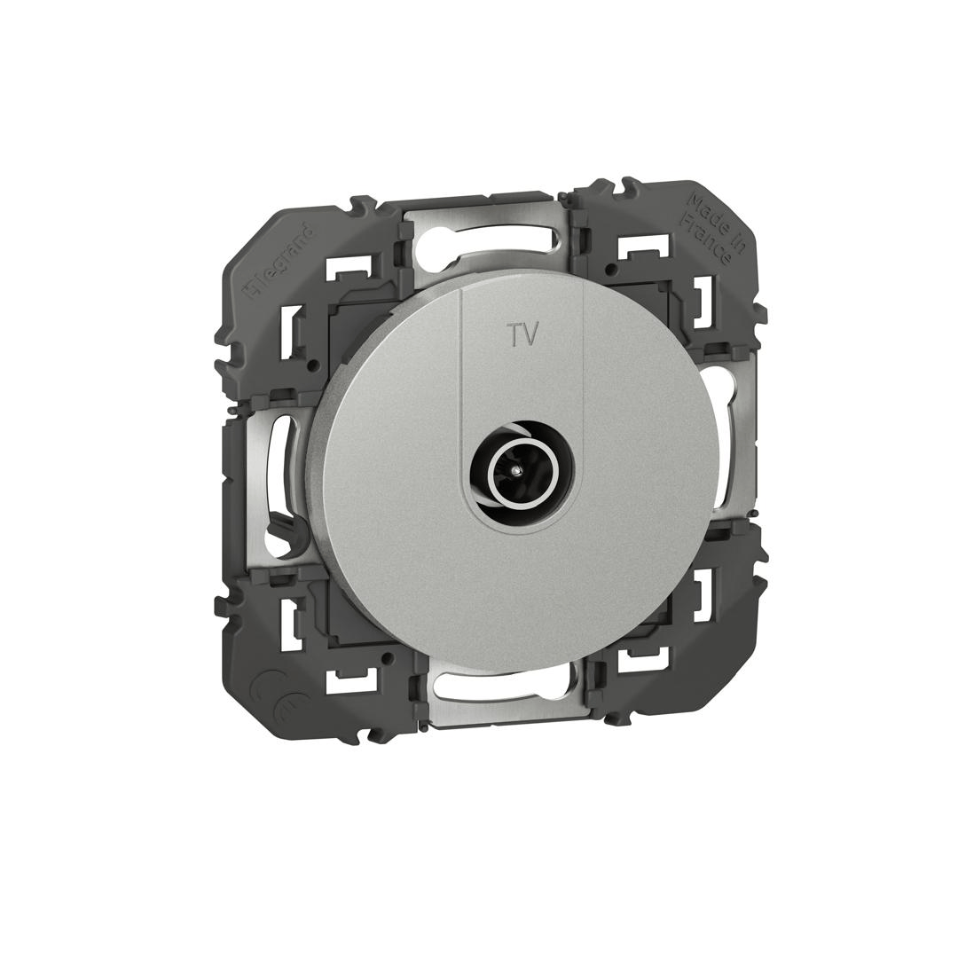 Prise TV simple étoile blindée dooxie finition alu Legrand