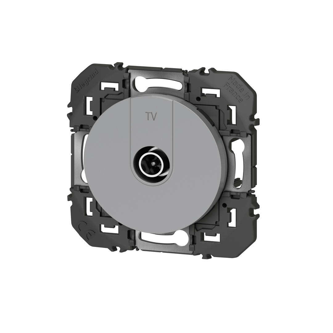 Prise TV simple étoile blindée dooxie finition alu Legrand