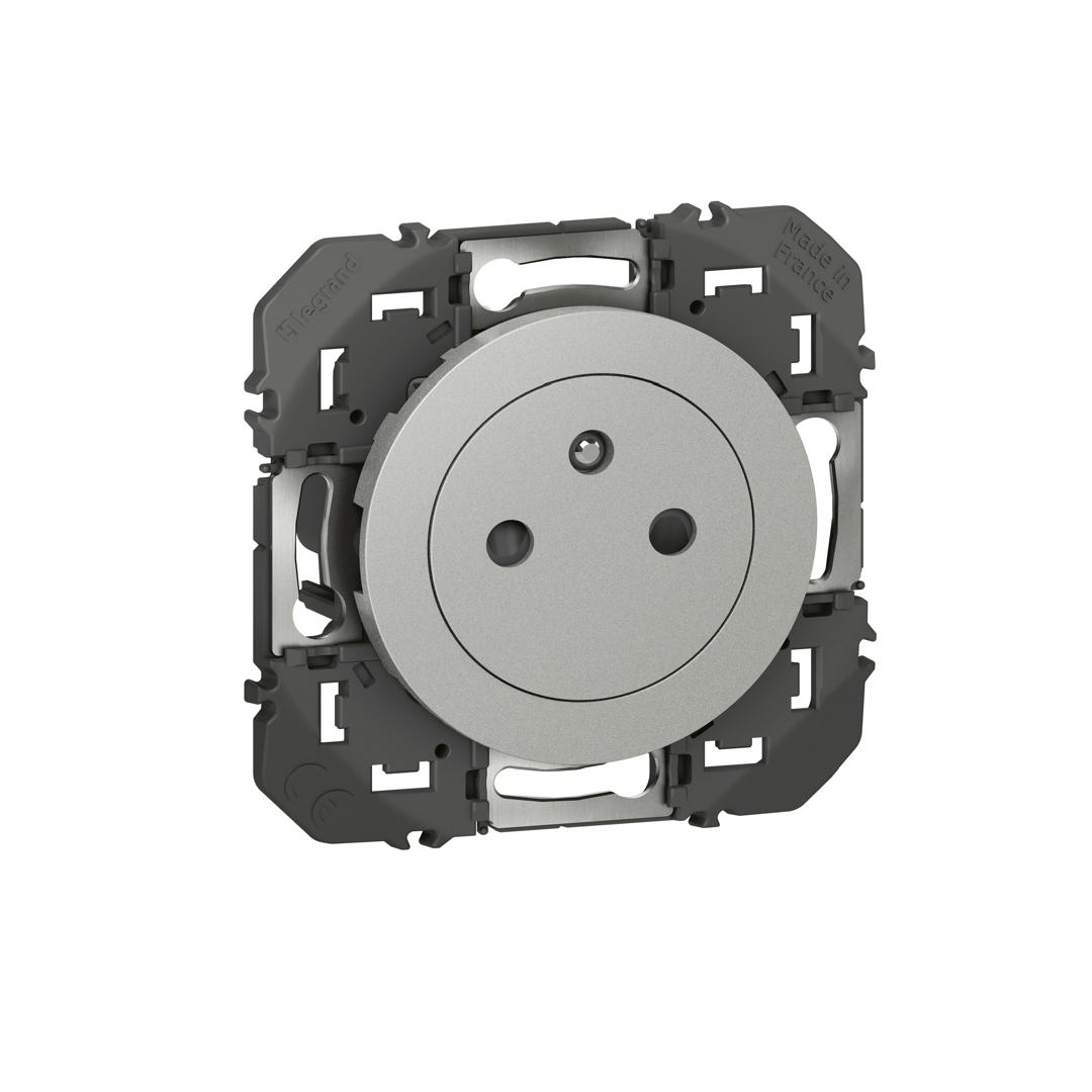 Prise de courant 2P+T Surface dooxie 16A finition alu Legrand