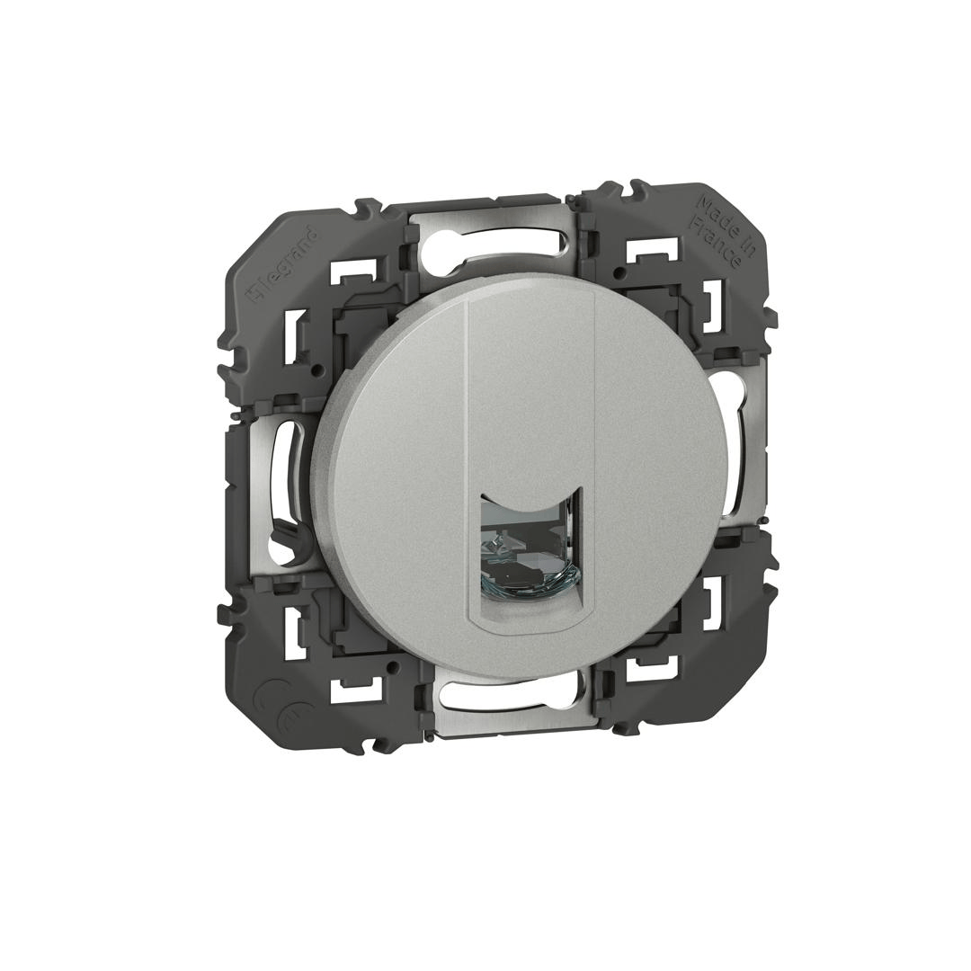 Prise blindée RJ45 catégorie 6 FTP dooxie finition alu